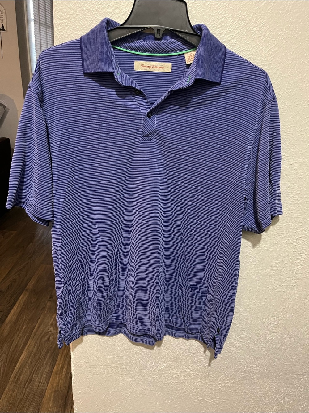 Tommy Bahama Purple Blue Striped Polo Shirt